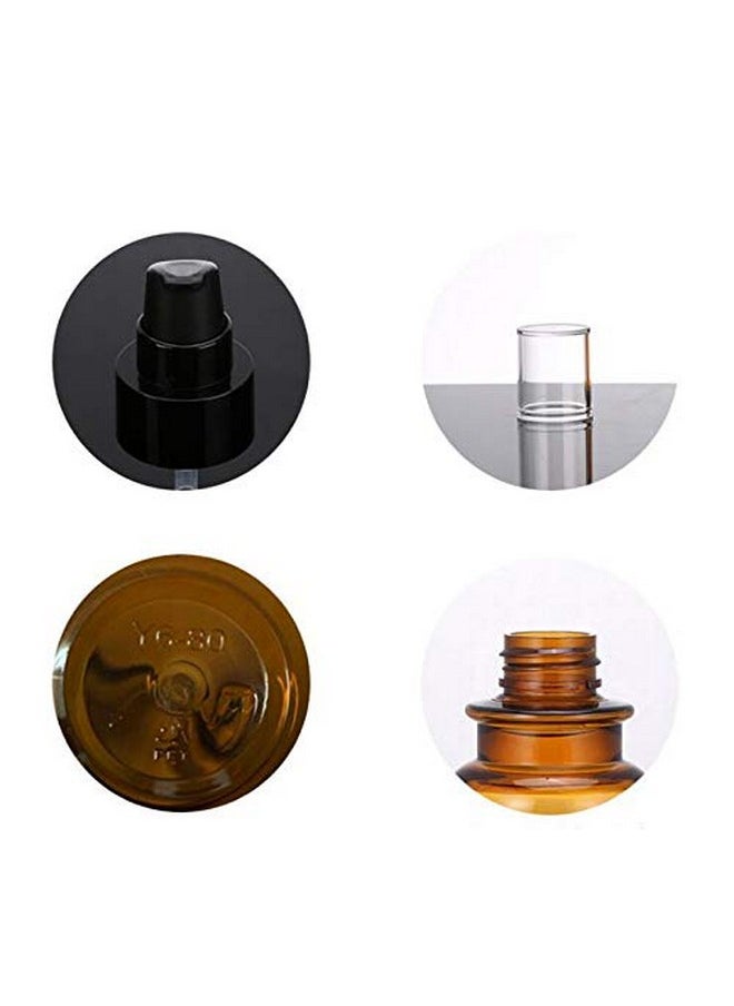 2Pcs 80Ml/2.7Oz Amber Plastic Empty Pump Bottles Refillable Cosmetic Remover Oil Container Makeup Sample Case Storage Reusable Facial Care Vessel Emulsion Dispenser For Emulsion Essence Body Wash