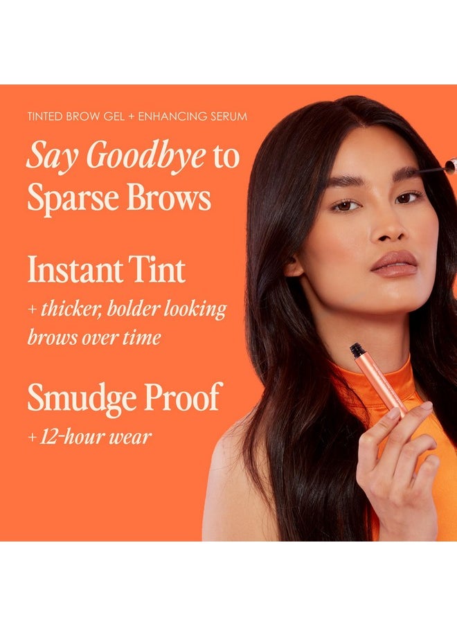 2-In-1 Tinted Brow Gel + Brow Enhancing Serum, Thick & Darker Brows, Shape & Fill Brows Effortlessly, Light, Travel Size