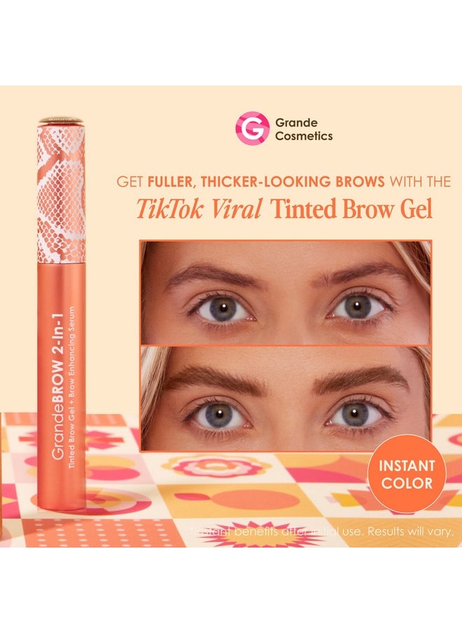 2-In-1 Tinted Brow Gel + Brow Enhancing Serum, Thick & Darker Brows, Shape & Fill Brows Effortlessly, Light, Travel Size