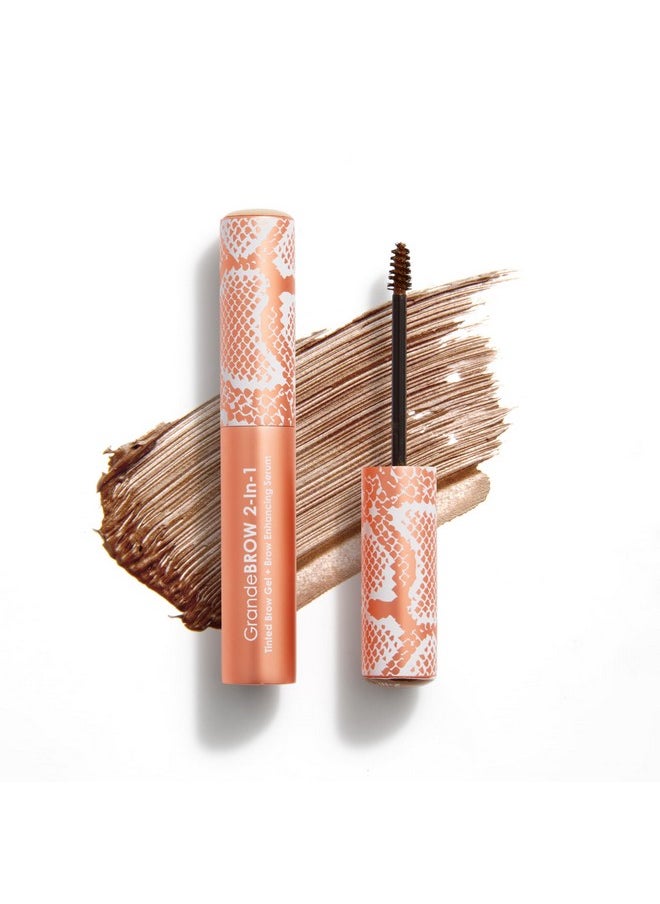 2-In-1 Tinted Brow Gel + Brow Enhancing Serum, Thick & Darker Brows, Shape & Fill Brows Effortlessly, Light, Travel Size