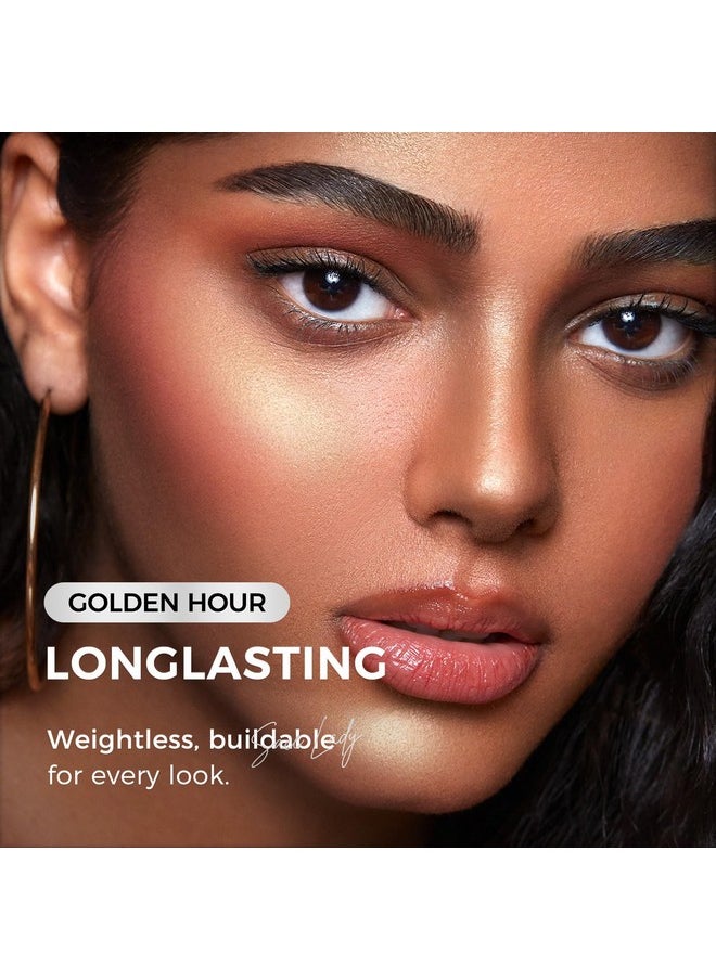 Face Sticks Trio, Cream Contour, Highlighter & Blush Makeup Sticks For Face, Easy To Blend & Long Lasting Natural Make Up For Cheek Eyes Lips (Golden Hour, 3Pcs)