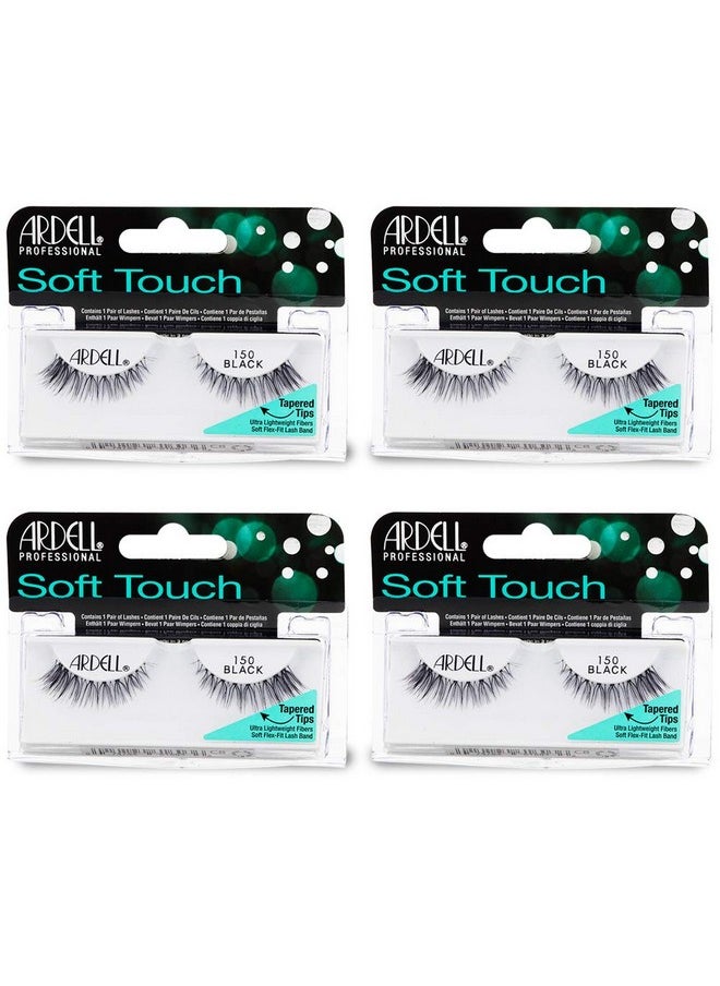 - False Eyelashes Soft Touch 150 Black (4 Pack)