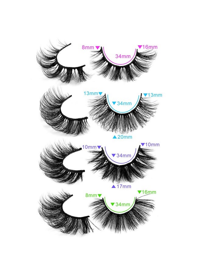 20 Pairs False Eyelashes Natural Fluffy Cat Eye Fake Eye Lashes 4 Styles Mixed Thick Wispy 5D Faux Mink Eyelashes Multipack