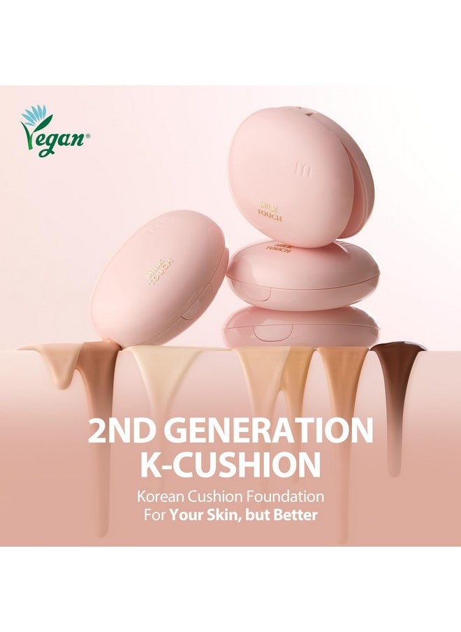 Milky Glow Cushion Foundation For Real Glass Skin - No Oxidation, Radiant Finish, Long-Lasting, Non-Creasing - Glutathione & Vitamin Complex Hydrating Skincare Benefits (19W Warm Ivory)