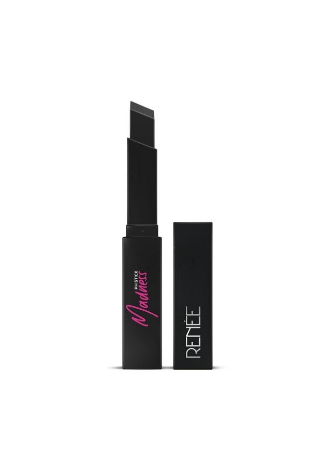 Madness Ph Lipstick 3Gm - Black Lipstick With Glossy Pink Payoff - Long Lasting Nourishment, Enriched With Vitamin E & Jojoba Oil - Vegan & Paraben Free