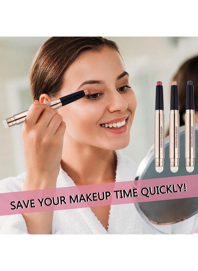 Midnight Black Blue Eyeshadow Stick Smoke Makeup, Cream Shimmer Smooth Eyeshadow Pencil Palette, Hypoallergenic Waterproof Long Lasting Eye Shadow Pen Eye Liner Pen, Multi-Dimensional Eyes Look (18)