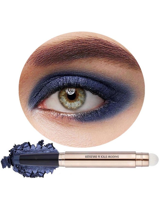 Midnight Black Blue Eyeshadow Stick Smoke Makeup, Cream Shimmer Smooth Eyeshadow Pencil Palette, Hypoallergenic Waterproof Long Lasting Eye Shadow Pen Eye Liner Pen, Multi-Dimensional Eyes Look (18)