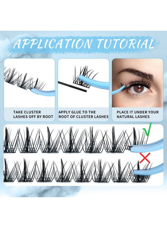 Lash Clusters 84 Pcs Cluster Lashes Eyelash Clusters Diy Cluster Eyelash Extensions Individual Lashes Thin Band & Soft(Cloudy,C-8-16Mix)