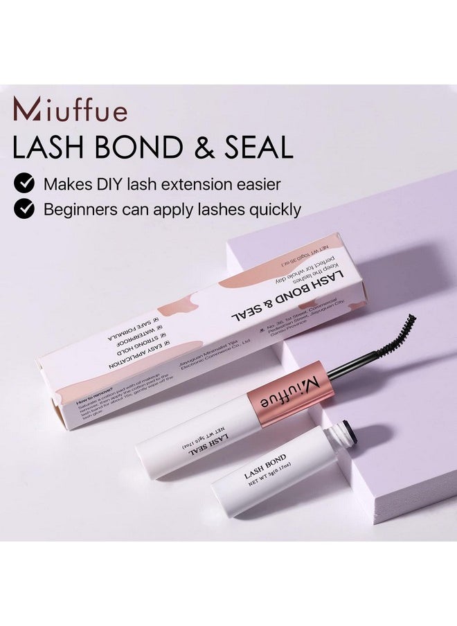 Eyelash Glue, Lash Bond And Seal, Latex-Free Lash Glue For Sensitive Eyes, Waterproof Strong Hold Lash Cluster Glue For 72 Hours