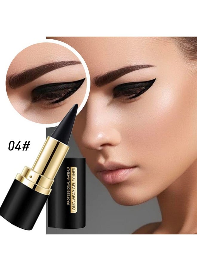 2Pcs Black Gel Eyeliner Pencil Set,Natural Cream Eye Liner Waterproof Smudge Proof,Cat Eye Black Smokey Eyeshadow Stick Crayon,Goth Halloween Makeup,Delineador De Ojos Contra El Agua