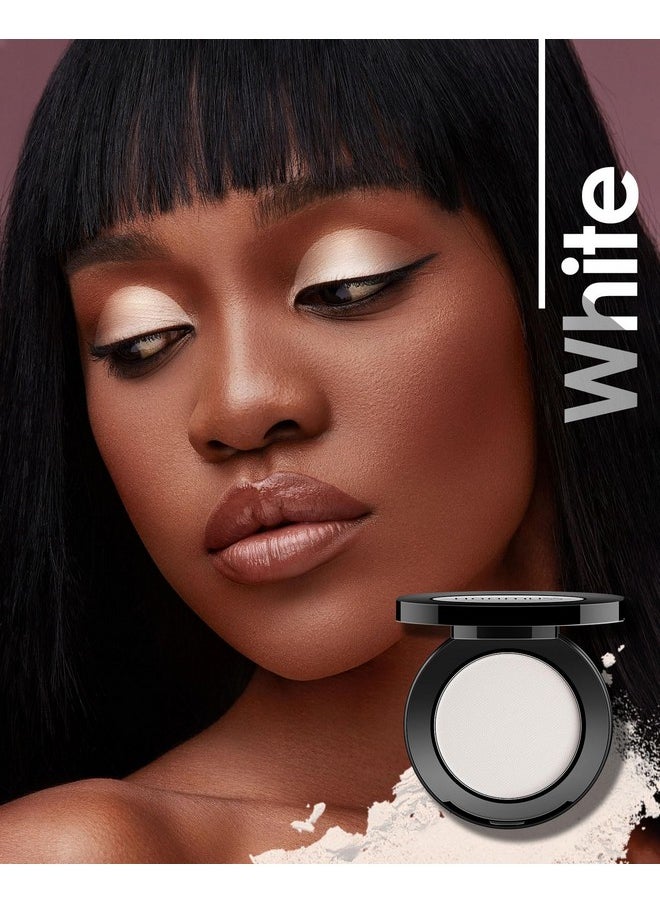 Single White Eyeshadow Handmade Goth Eye Sahdow Makeup Palette For Halloween, High Pigmented & Long Lasting, Intense Color White Matte Eyeshadow (White)