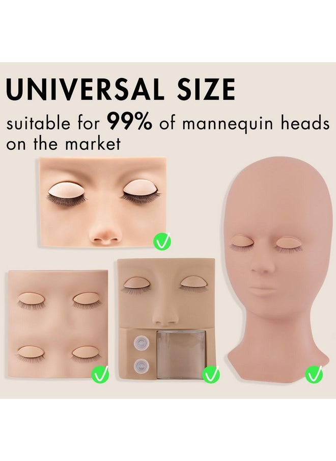 Double-Layer Replacement Eyelids Replaced Eyelids For Lash Extension Practice Lash Mannequin Head Training For Beginners