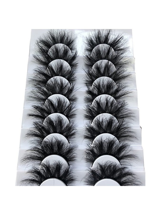 False Eyelashes Fluffy Wispy Eyelashes Faux 3D Mink Lashes Thick Volume Long Soft Dramatic Strip Eye Lashes Pack 8 Pairs