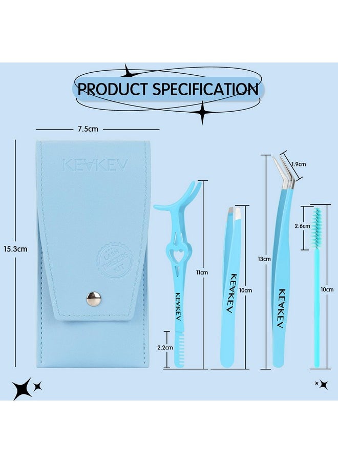 Lash Tweezers Set Eyelash Tweezers Lash Extension Tweezers Lash Applicator Tool 3 In 1 Lash Applicator Tool Set With Lash Brush Eyelash Tweezers For False Lashes