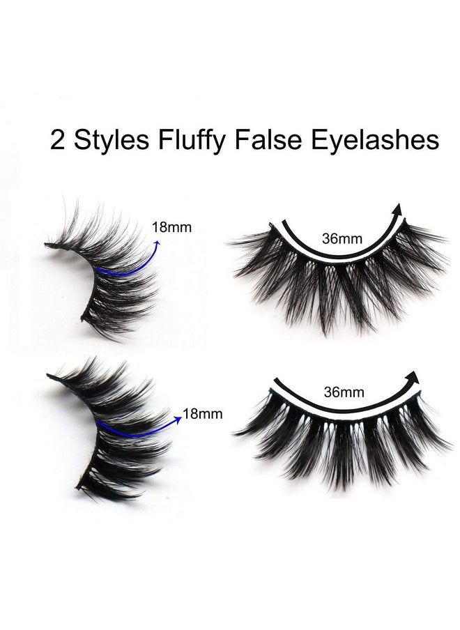 Lashes 3D Faux Mink Lashes Fluffy False Eyelashes Natural Look 14 Pairs Lashes Pack Luxury Wispy Fake Eyelashes (Mix1)