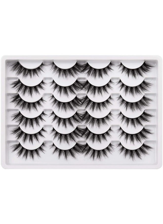 Ashes Pack Wispy 3D Faux Mink Lashes 18 Mm False Eyelashes Soft Reusable Handmade Fake Eyelashes, 12 Pairs Pack By Pawotence