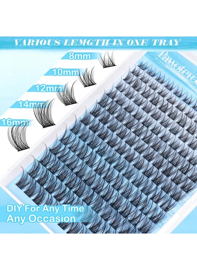 Wispy Lash Clusters Natural Cluster Eyelash Extensions 154Pcs Individual Lashes 8-16Mm Lash Extension Diy False Eyelashes Soft Comfortable Natural Eyelash Clusters With Thin Band