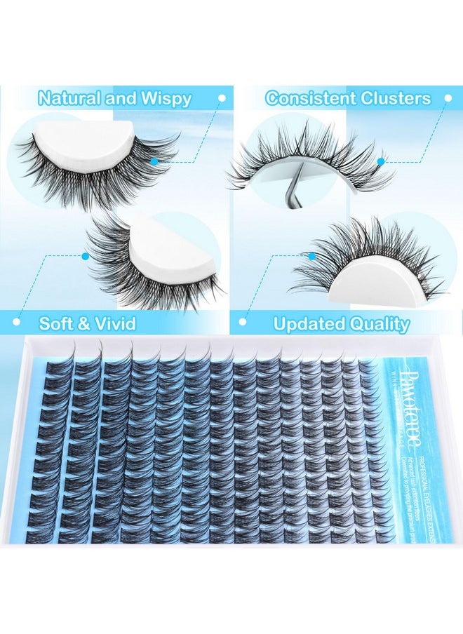 Wispy Lash Clusters Natural Cluster Eyelash Extensions 154Pcs Individual Lashes 8-16Mm Lash Extension Diy False Eyelashes Soft Comfortable Natural Eyelash Clusters With Thin Band