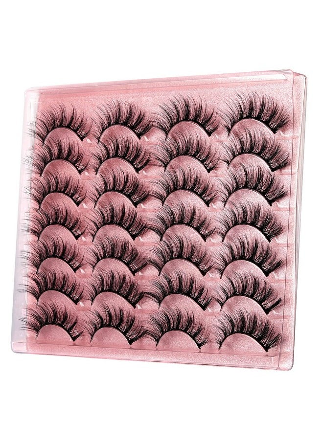 Elashes Wispy Lashes Natural Look Eye Lashes Cat Eye Fake Eyelashes C Curl False Lashes Fluffy Handmade Light Volume Eyelashes 14 Pairs Pack By Zanlufly