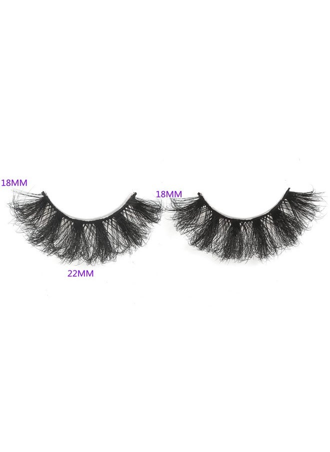 False Eyelashes Fluffy Dramatic 3D Faux Mink Lashes 22Mm False Lashes Pack Long Luxurious Volume Soft Strip Fake Eye Lashes 8 Pairs Multipack