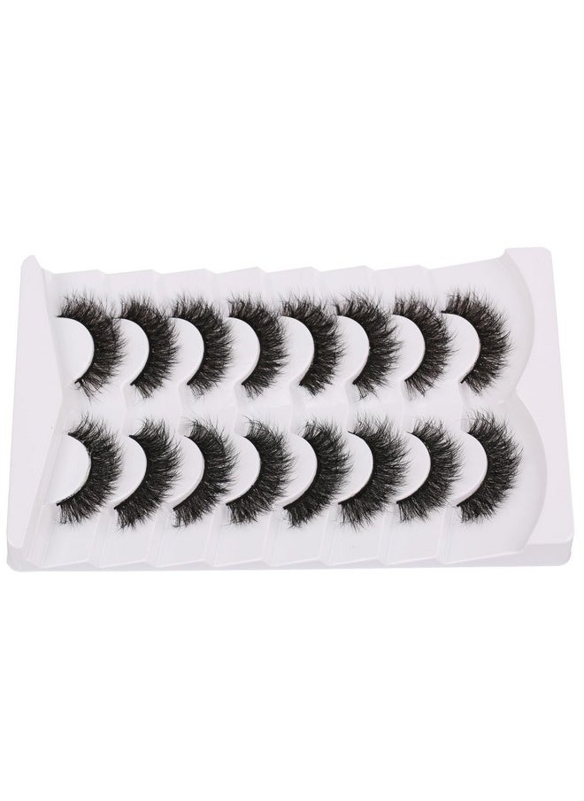 False Eyelashes Natural Lashes Fluffy Wispy 3D Faux Mink Lashes Cat Eye Lashes 8 Pairs