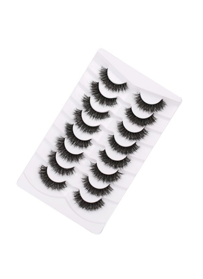 False Eyelashes Natural Lashes Fluffy Wispy 3D Faux Mink Lashes Cat Eye Lashes 8 Pairs