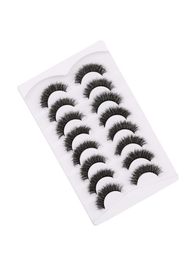 False Eyelashes Natural Lashes Fluffy Wispy 3D Faux Mink Lashes Cat Eye Lashes 8 Pairs