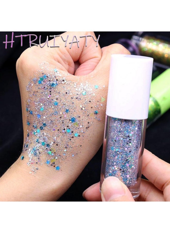 Glitter Gel For Face Hair Body Glitter Stick Mermaid Sequins For Kids Festival Glitter Carnival Masquerade Glitter Makeup Sliver