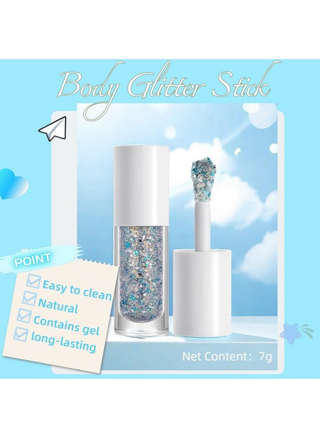 Glitter Gel For Face Hair Body Glitter Stick Mermaid Sequins For Kids Festival Glitter Carnival Masquerade Glitter Makeup Sliver