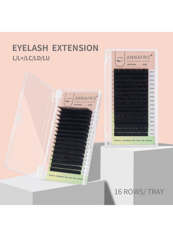 L/L+/Lc/Ld/Lu(M) Curl Individual Eyelash Extension Natural Synthetic Mink Matte Black False Lashes Extension Faux Cils Maquillage (Lu Curl, 0.10 8-15Mm Mix)