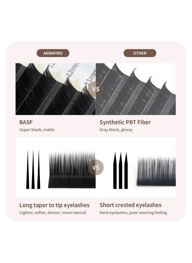 L/L+/Lc/Ld/Lu(M) Curl Individual Eyelash Extension Natural Synthetic Mink Matte Black False Lashes Extension Faux Cils Maquillage (Lu Curl, 0.10 8-15Mm Mix)