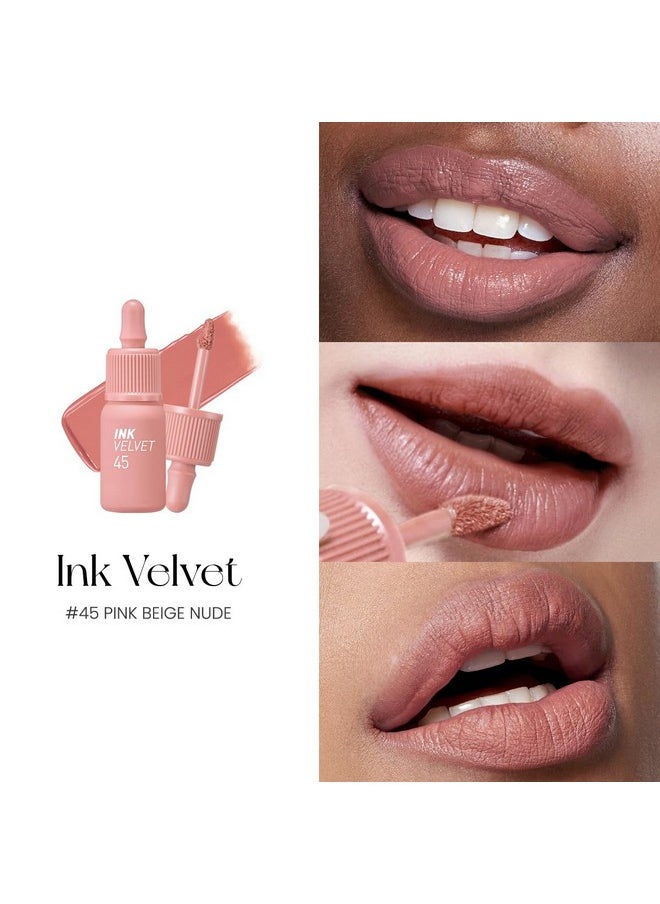 Ink The Velvet Lip Tint - High Pigment Color, Longwear, Weightless, Not Animal Tested, Gluten-Free, Paraben-Free (045 Pink Beige Nude)