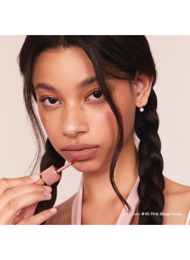 Ink The Velvet Lip Tint - High Pigment Color, Longwear, Weightless, Not Animal Tested, Gluten-Free, Paraben-Free (045 Pink Beige Nude)