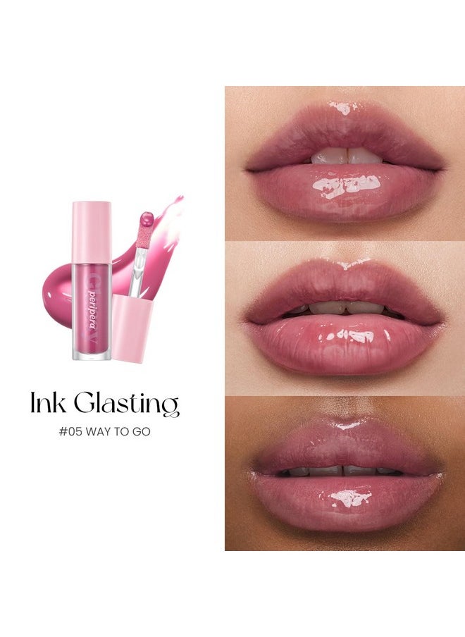 Ink Glasting Lip Gloss | Non-Sticky, High-Shine, 4Xl Wand For Easy Application, Comfortable, Plumping, Fuller-Looking Lips, Moisturizing, Long-Lasting, Vegan (005 Way To Go (New))