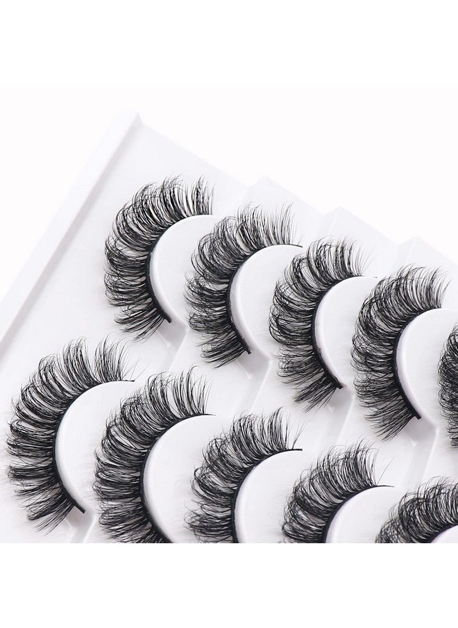 Russian Strip Lashes Dd Curl False Eyelashes Fluffy Wispy Faux Mink Lashes 10 Pairs Pack (D03)