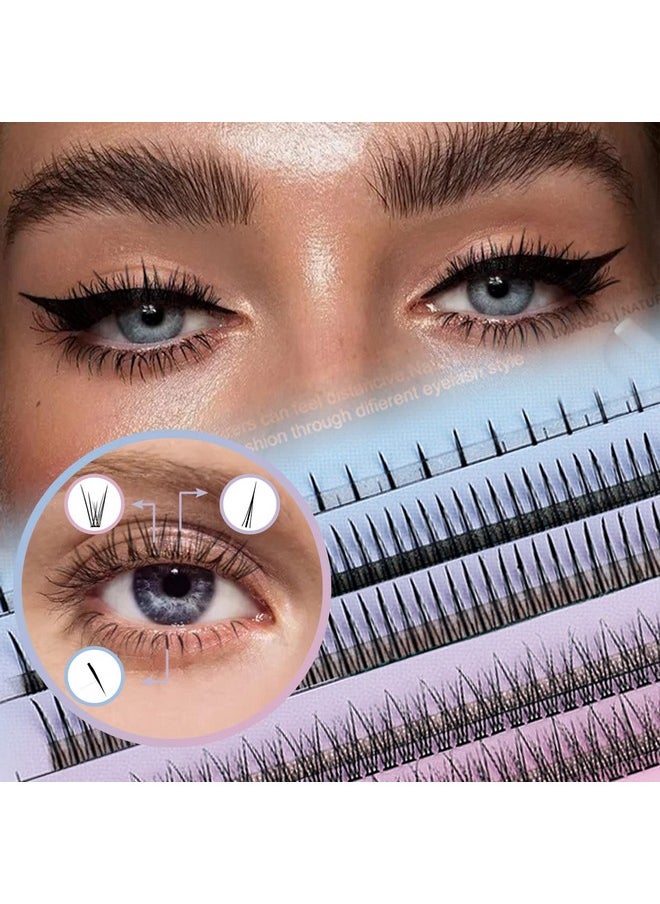 Bluesmurfs Individual Fairy Eyelashes Extensions Fluffy Diy Cute Eye Cluster Eyelashes Natural Faux Mink False Eye Lashes Multipack Of 170 Mini Individuals Fairy Lash Clusters (Include Bottom Lashes)