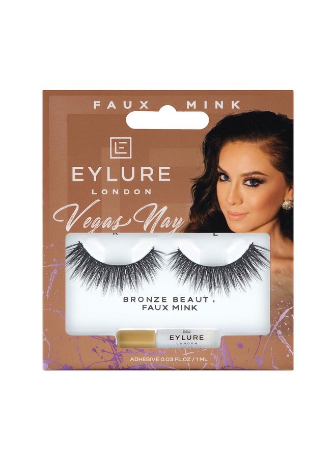 Vegas Nay Bronze Beauty False Eyelashes, Reusable, Adhesive Included, 1 Pair, Cruelty Free