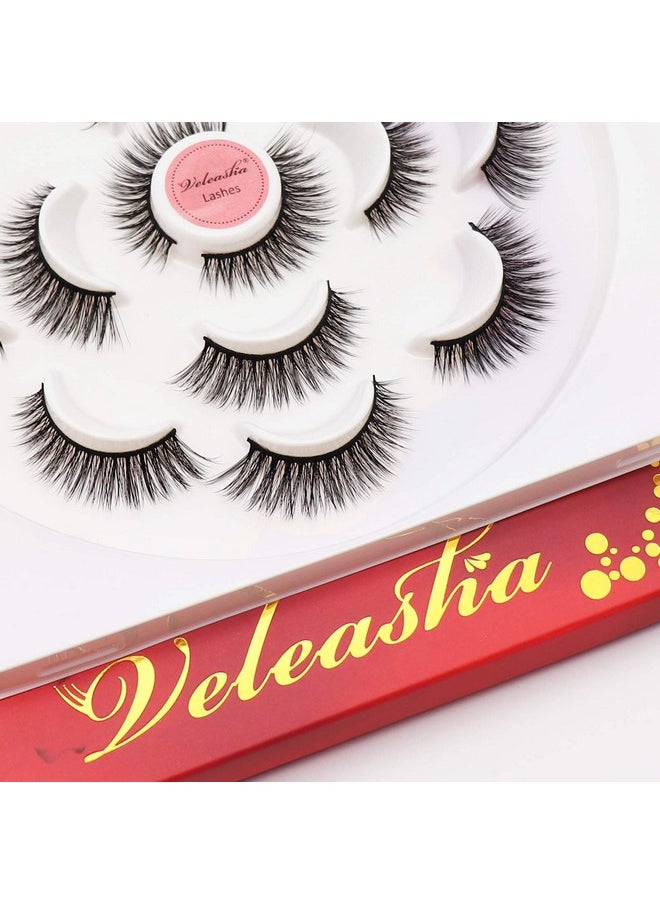 5D Faux Mink Lashes Handmade Luxurious Volume Fluffy Natural False Eyelashes 7 Pairs (Wing)