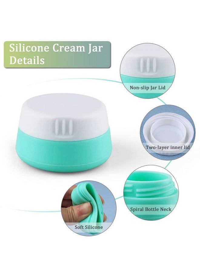 Cream Jars For Toiletries Silicone & Pp Travel Size Toiletries 8Pcs Tsa Approved Leak-Proof Travel Size Containers Refillable Cosmetic Containers With Lid For Lotion Makeup Cosmetics