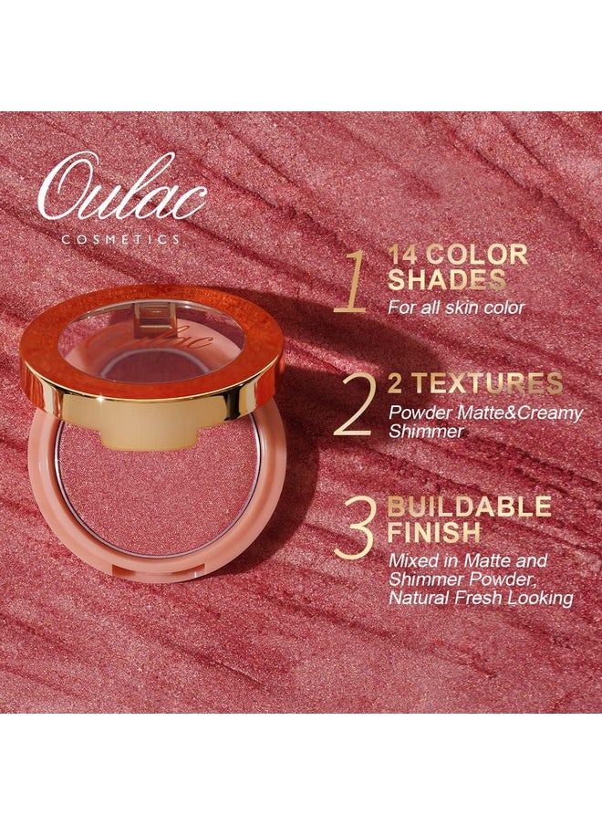 Plummy Brown Blush Makeup Powder| Rich Color Cream Blush Blendable| Natural Matte Tan Skin| Vegan &Cruelty-Free | 02 Cheek To Cheek 4.8G