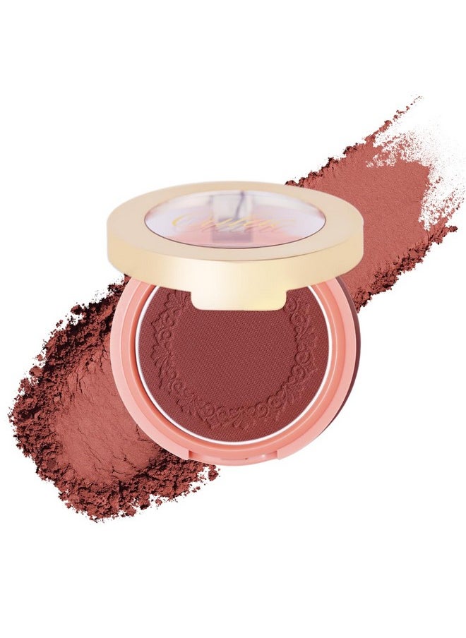 Plummy Brown Blush Makeup Powder| Rich Color Cream Blush Blendable| Natural Matte Tan Skin| Vegan &Cruelty-Free | 02 Cheek To Cheek 4.8G