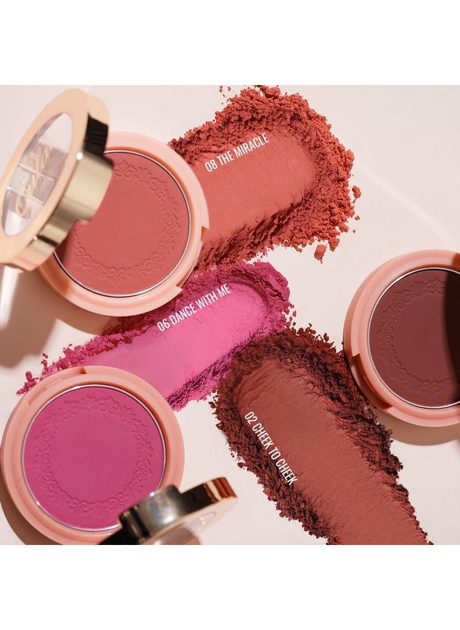 Plummy Brown Blush Makeup Powder| Rich Color Cream Blush Blendable| Natural Matte Tan Skin| Vegan &Cruelty-Free | 02 Cheek To Cheek 4.8G