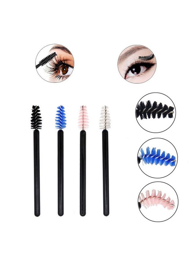 200 Pack Mascara Wands Mini Disposable Eyelash Brushes For Extensions Eye Lash Wand Brow Brush Makeup Tool Bulk, 4 Colors