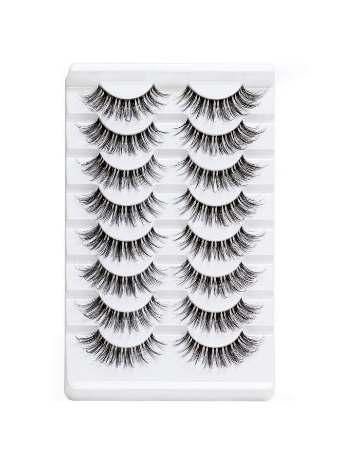 Lashes Natural Look False Eyelashes 8 Pairs Pack Wispy Lashes With Clear Band 3D Fake Eyelashes | Style 03