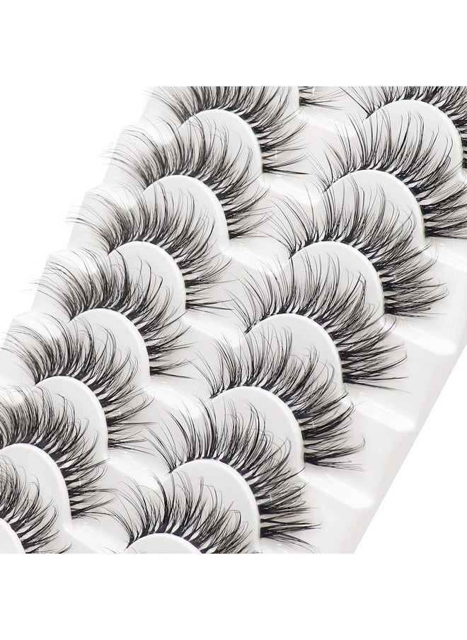 Lashes Natural Look False Eyelashes 8 Pairs Pack Wispy Lashes With Clear Band 3D Fake Eyelashes | Style 03