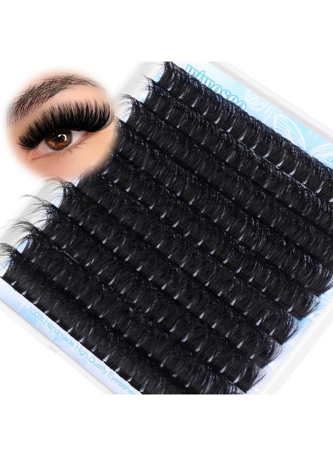 200D Long Lash Clusters Lashes Clusters Thick Volume Eyelash Clusters 14-20Mm Cluster Eyelash Extensions D Curl Individual Lashes For Beginners Diy At Home Cluster Lashes