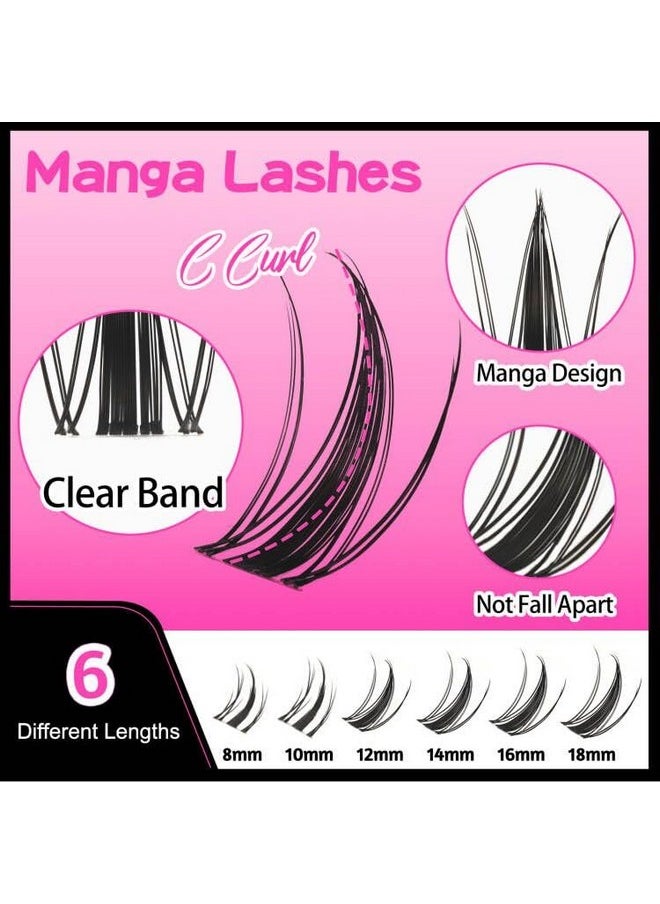 Manga Lash Clusters Natural Lashes Clusters 8-16Mm Mixed Wispy Eyelash Clusters 120Pcs Diy Lash Extension At Home C Curl Individual Lashes (Fairy)