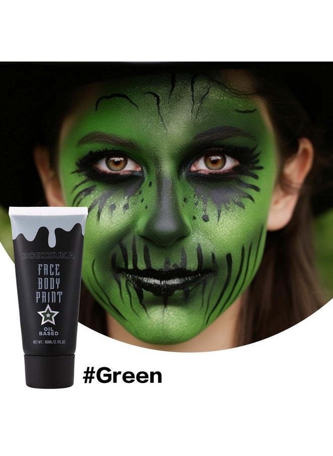 Green Face Paint, Blendable Cream Body Paint, Eye Black For Sports Baseball Softball Football, Face Painting Kit For Zombie, Monster, Camo, Witch Halloween Cosplay, Costume, Parties