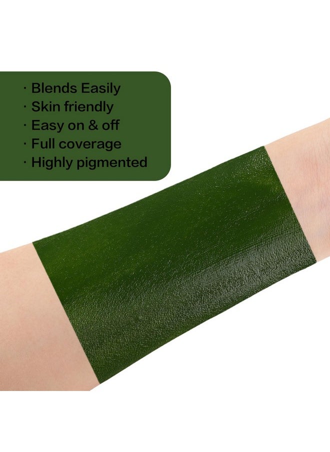 Green Face Paint, Blendable Cream Body Paint, Eye Black For Sports Baseball Softball Football, Face Painting Kit For Zombie, Monster, Camo, Witch Halloween Cosplay, Costume, Parties