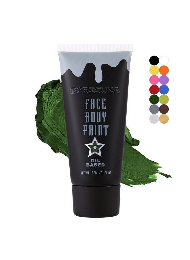 Green Face Paint, Blendable Cream Body Paint, Eye Black For Sports Baseball Softball Football, Face Painting Kit For Zombie, Monster, Camo, Witch Halloween Cosplay, Costume, Parties